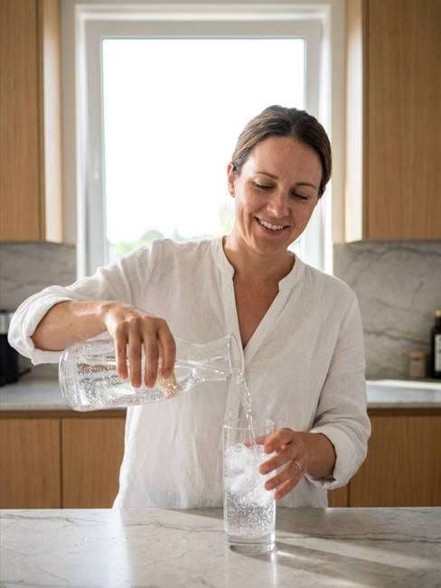 pouring sparkling water photo