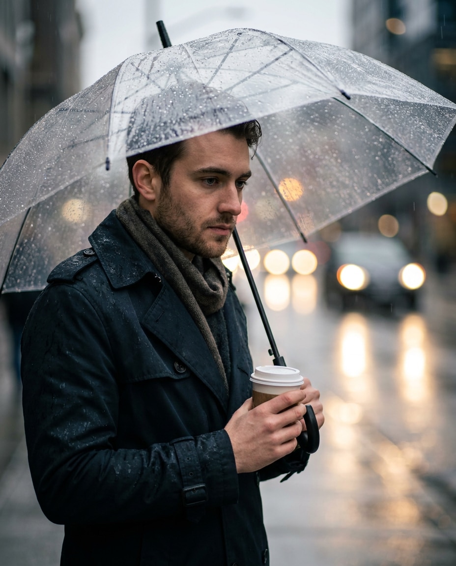 rainy coffee walk photo