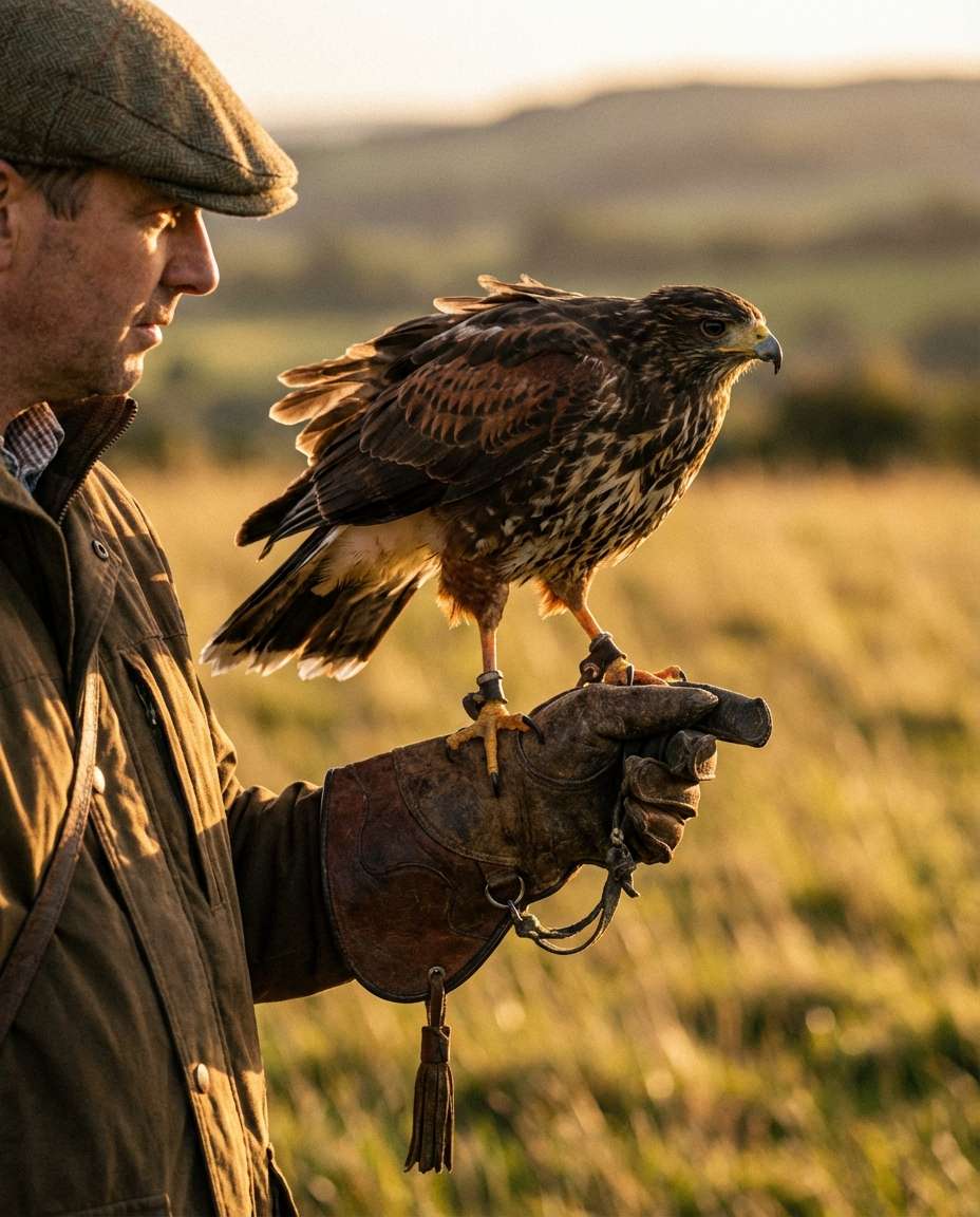 falconer glove hawk photo