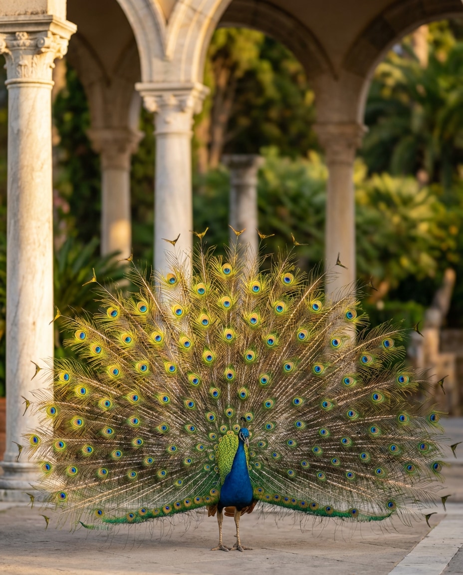 peacock courtship photo