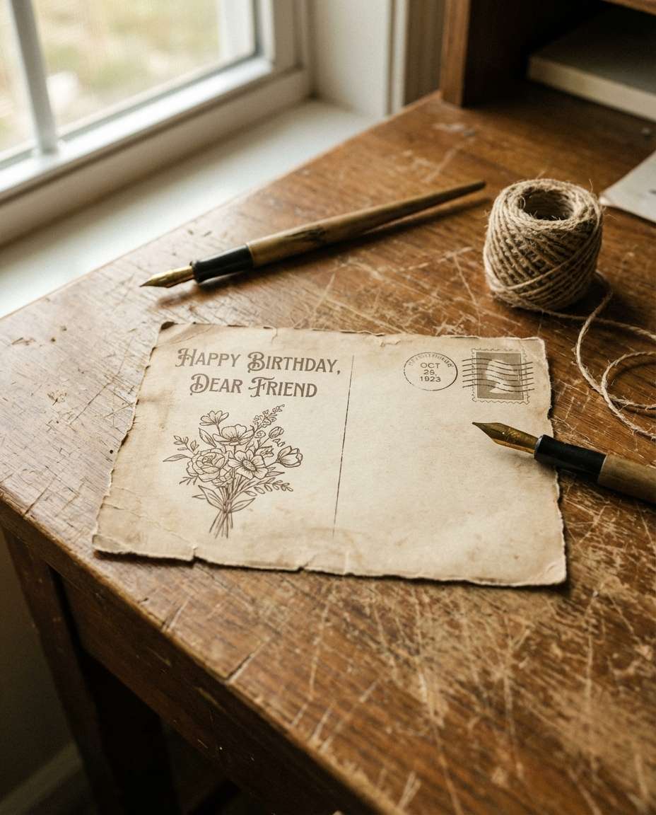 vintage postcard style photo