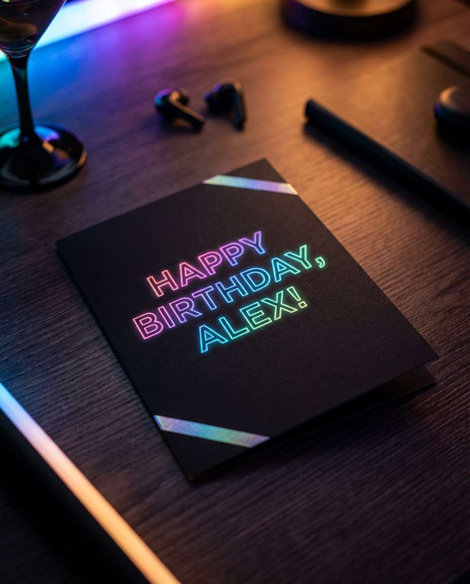 black and neon photo