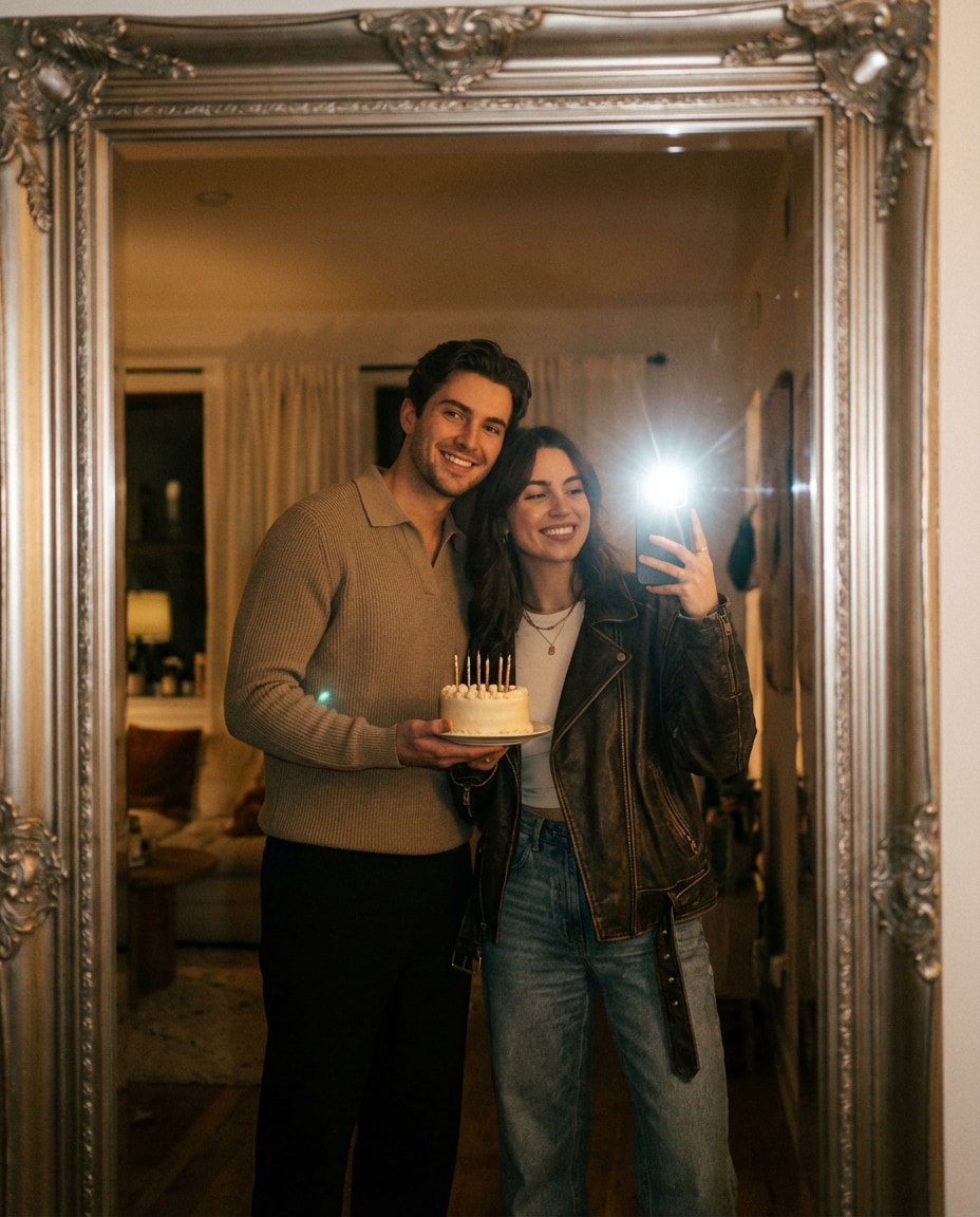 mirror selfie glam photo