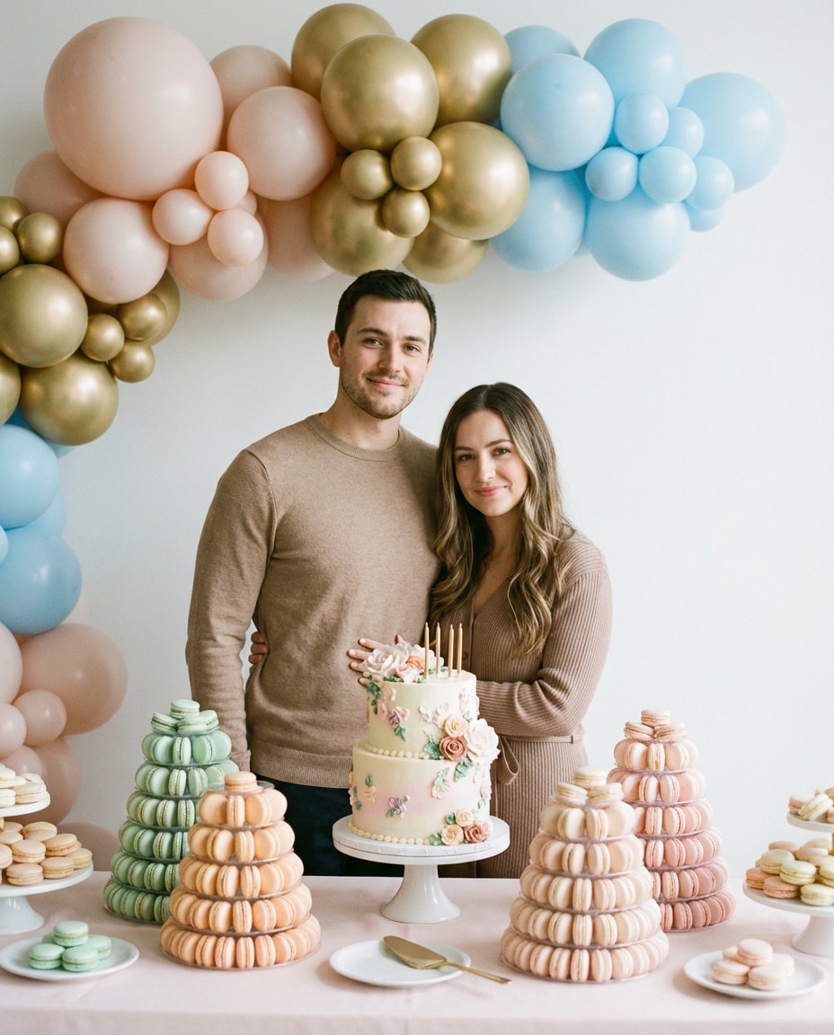 pastel dessert table photo