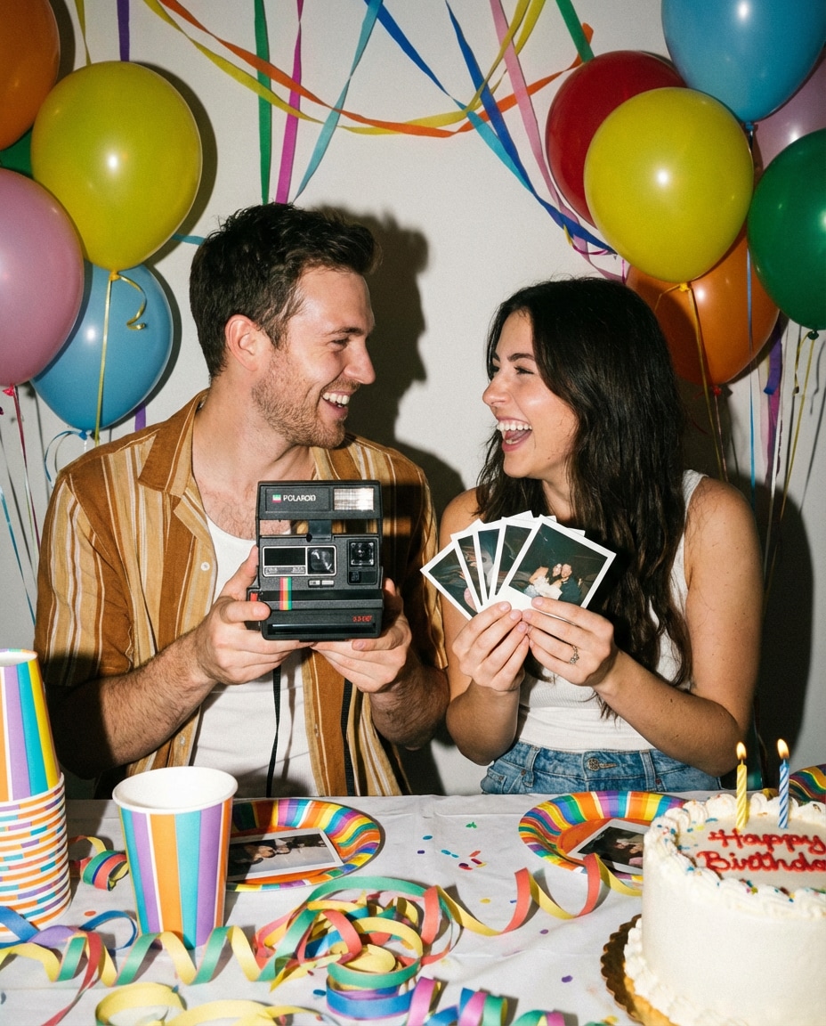 polaroid party aesthetic photo