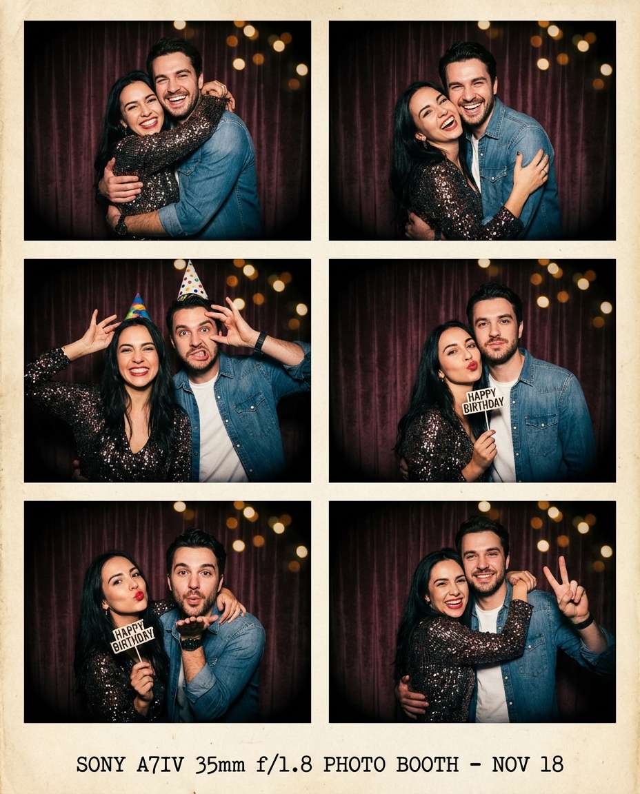 retro booth strip photo