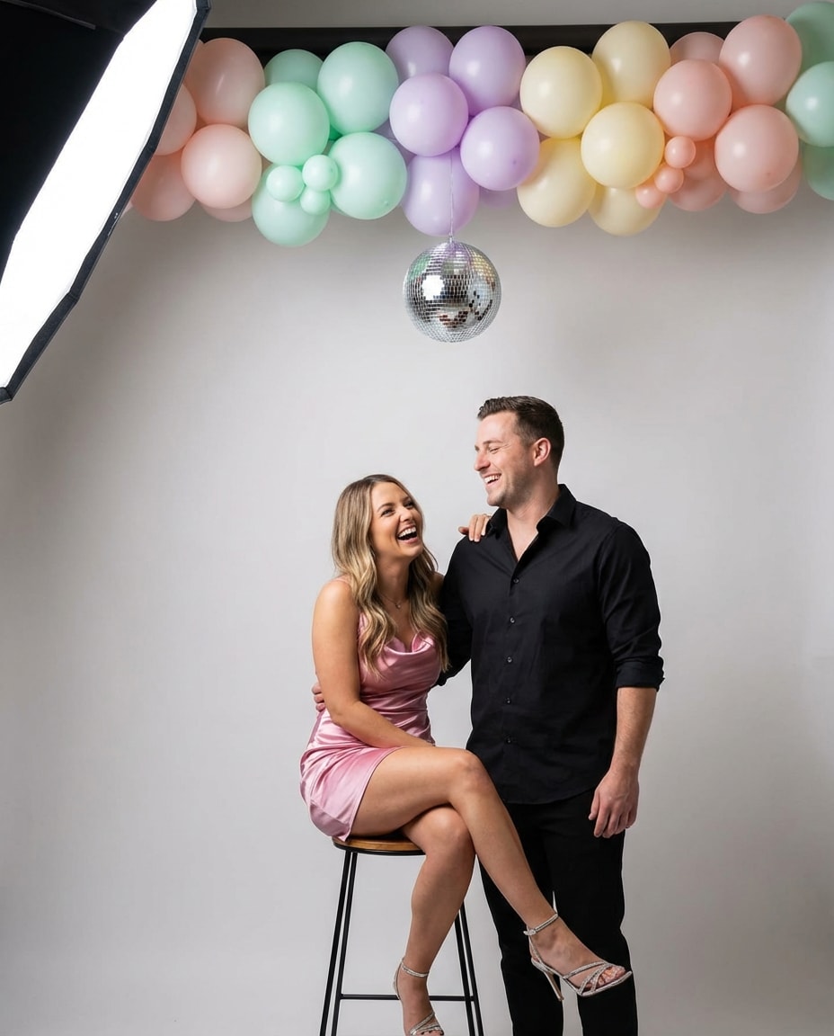 balloon arch hug photo