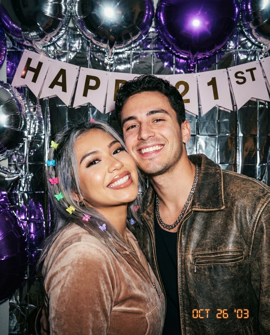 y2k flash aesthetic photo