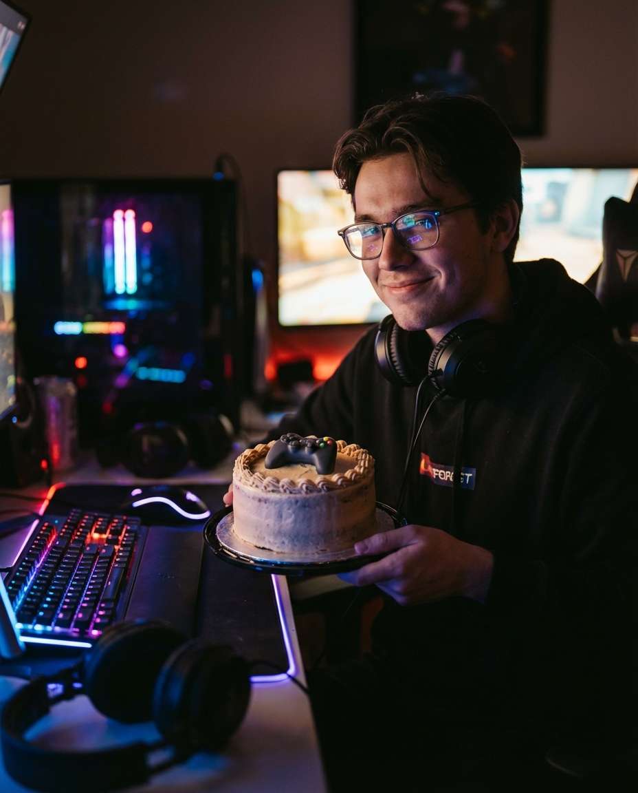 gamer neon setup photo