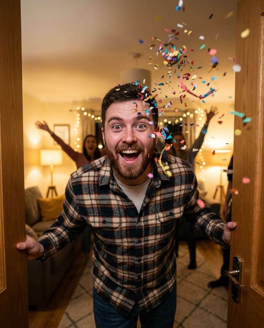 surprise party entry photo