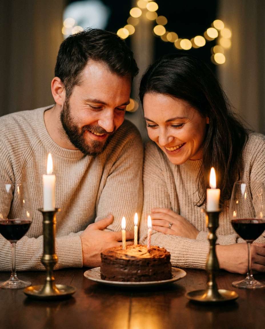 couple candle glow photo