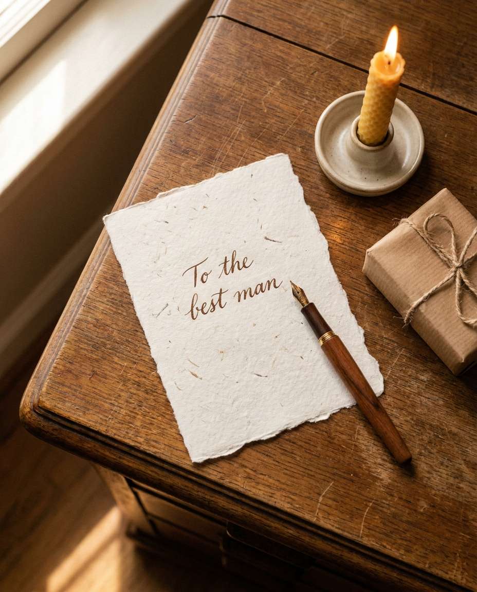 handwritten card flatlay photo