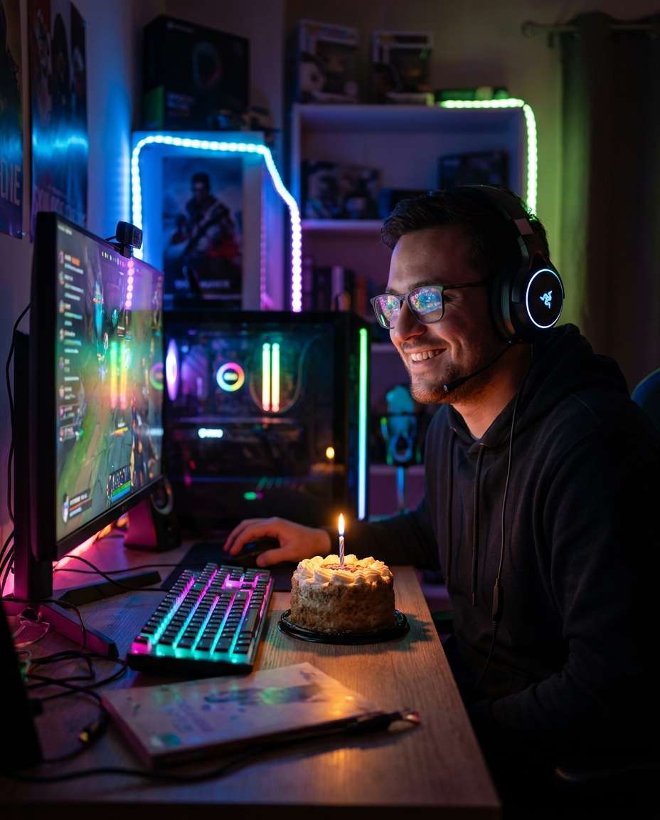 gamer night setup photo
