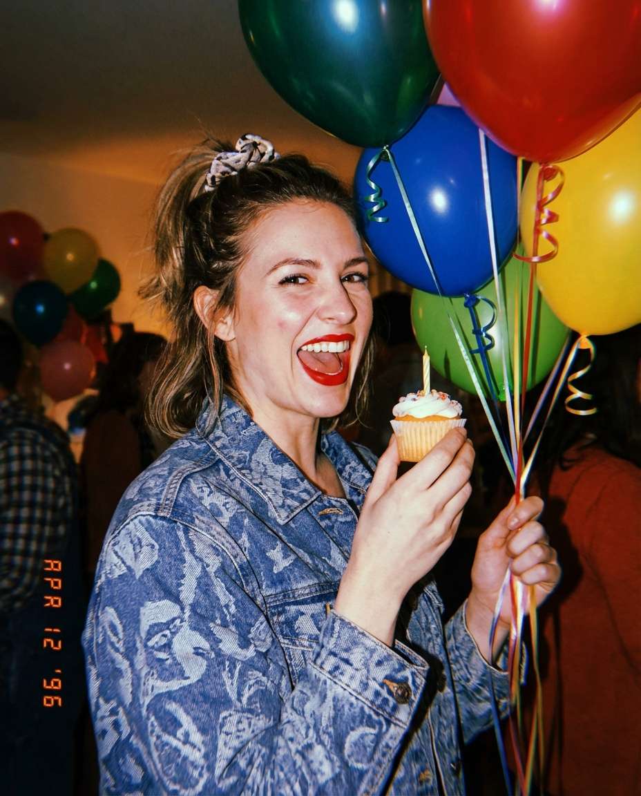 retro 90s flash party photo