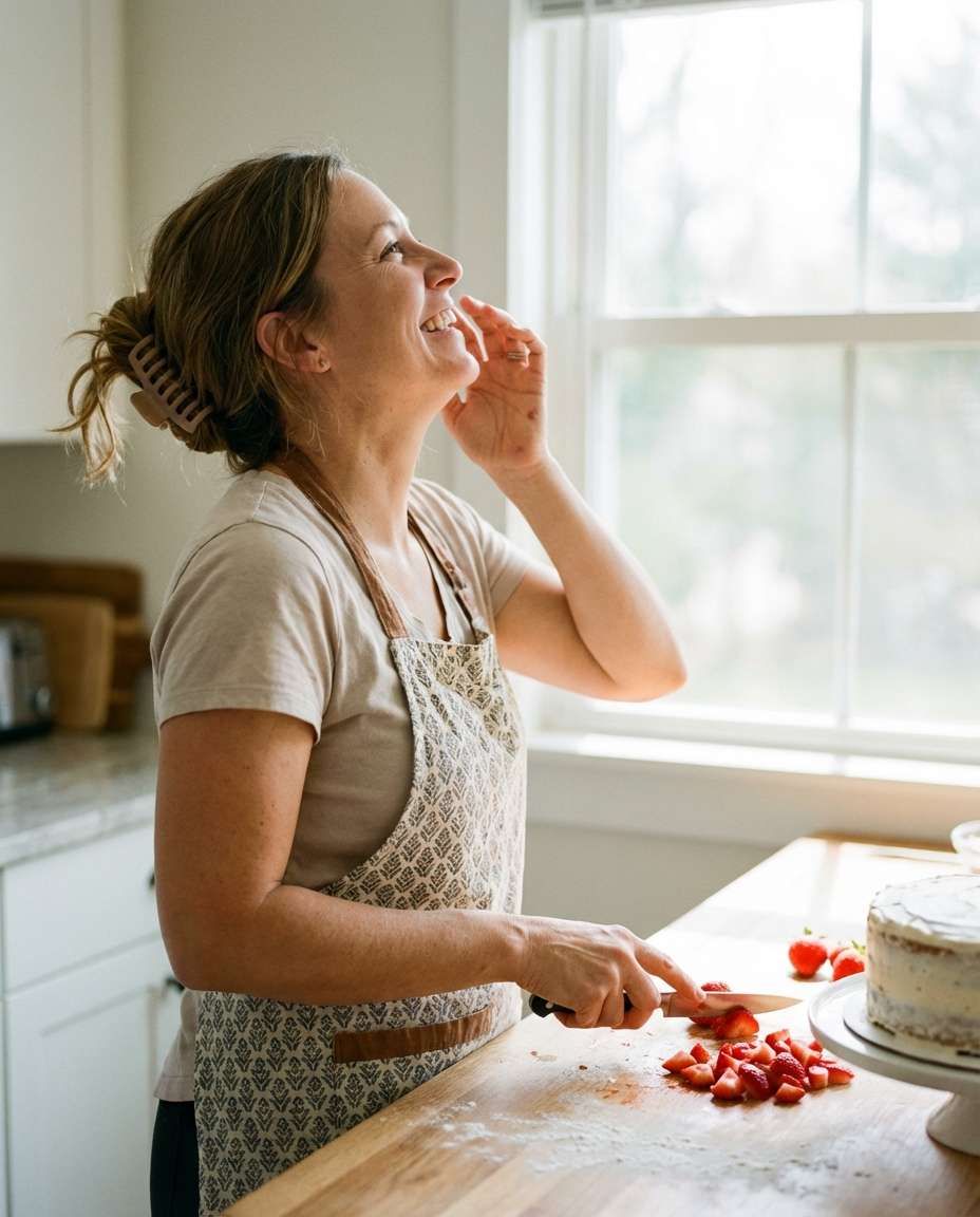 kitchen candid moment photo