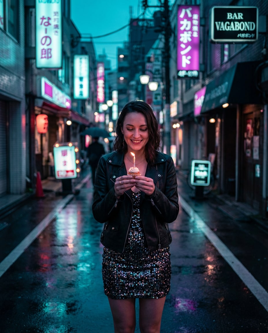 neon city night photo