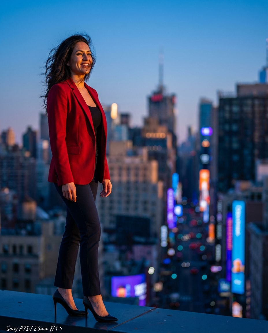city rooftop portrait photo
