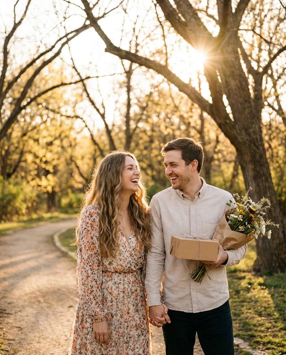 golden hour park stroll photo