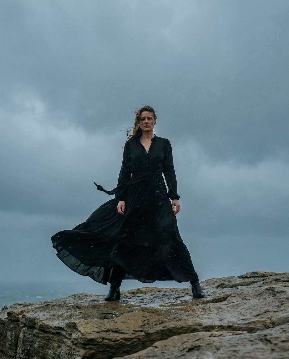 windy cliff portrait photo