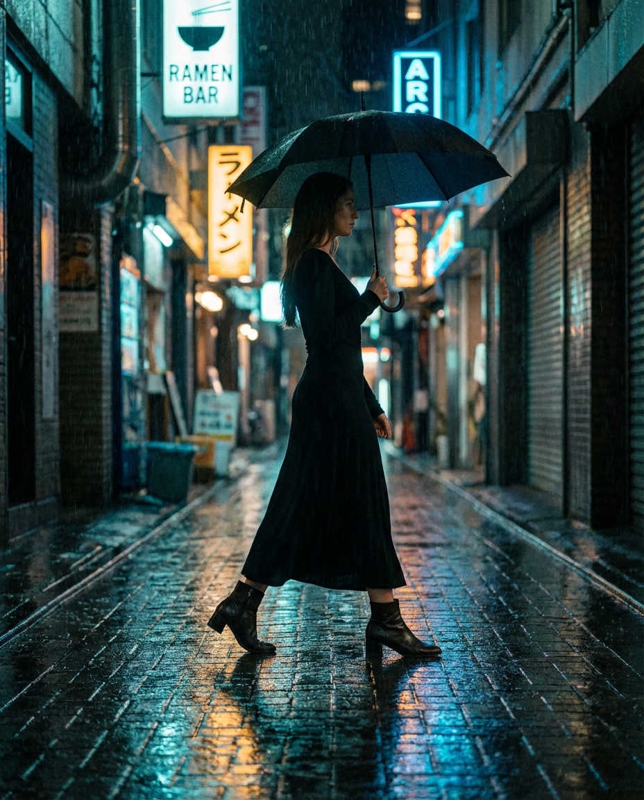 noir alley rain photo