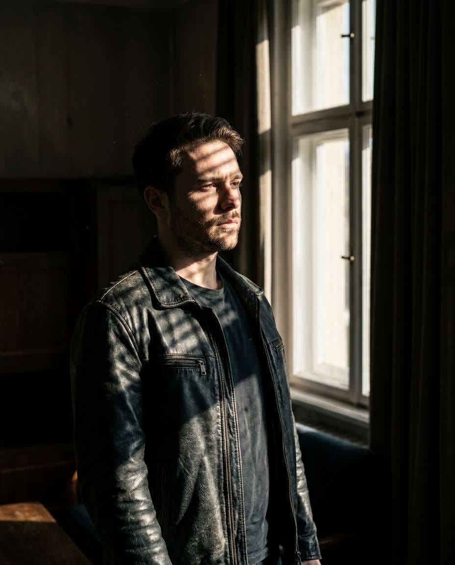 moody window shadows photo