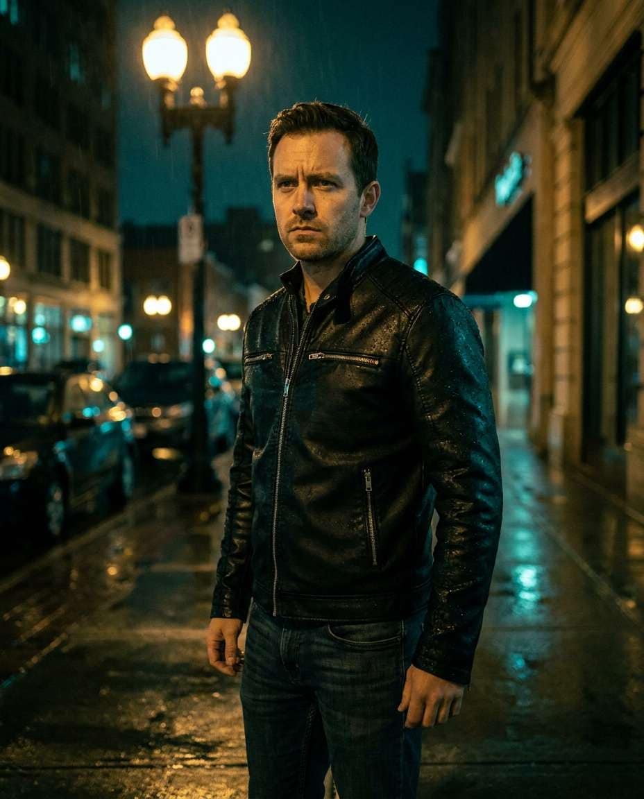 rainy street night photo