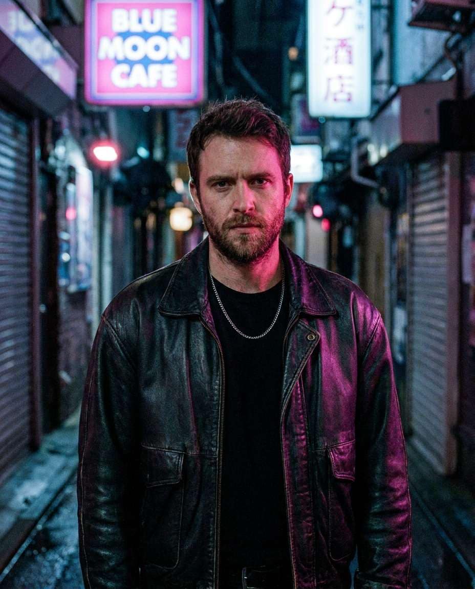 neon alley cinematic photo