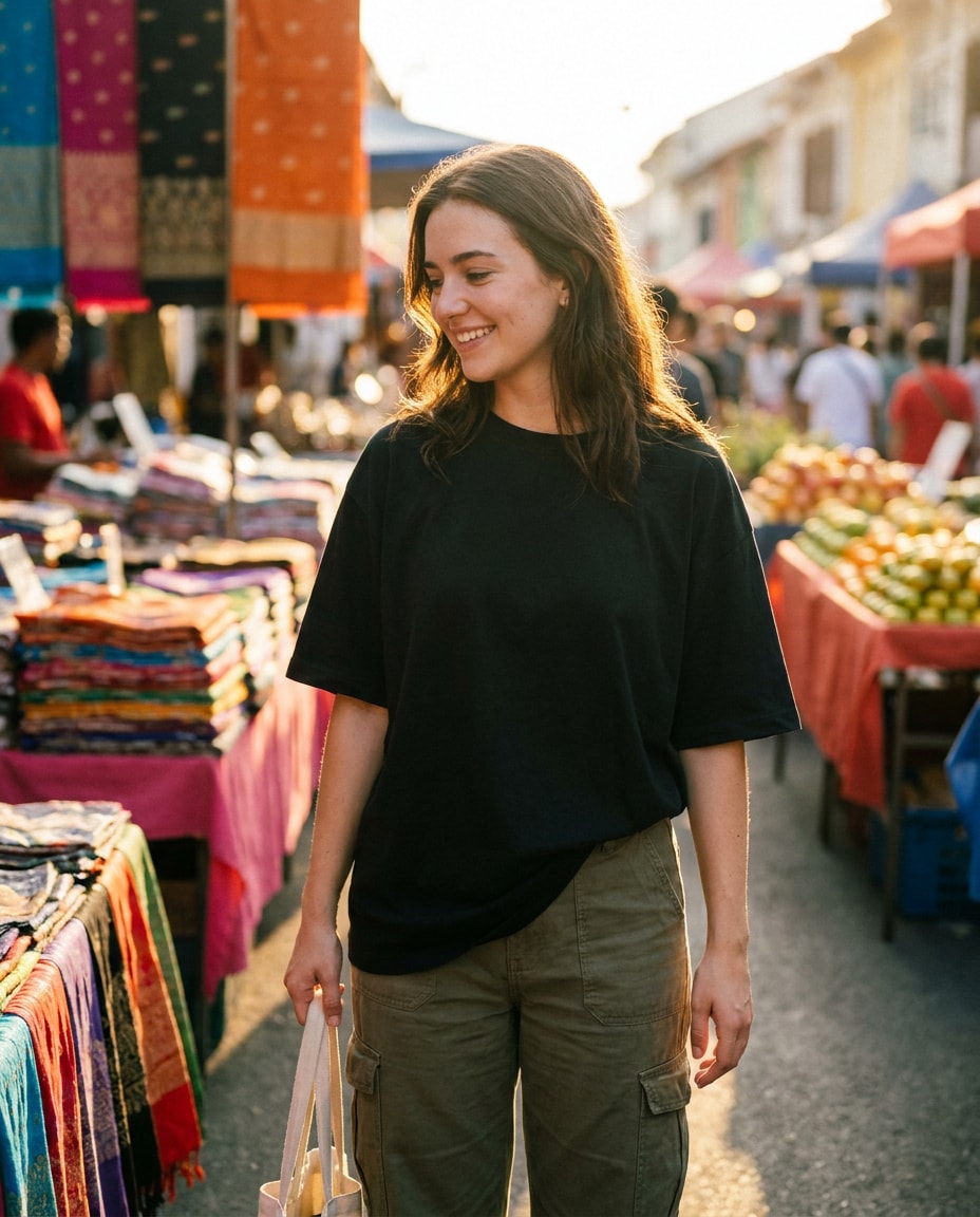 street market candid photo