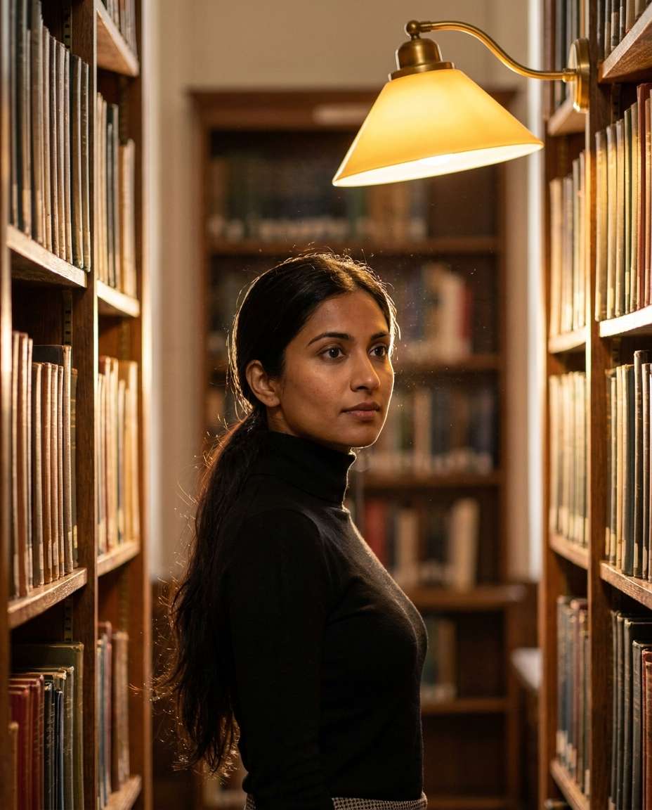 elegant library scene photo