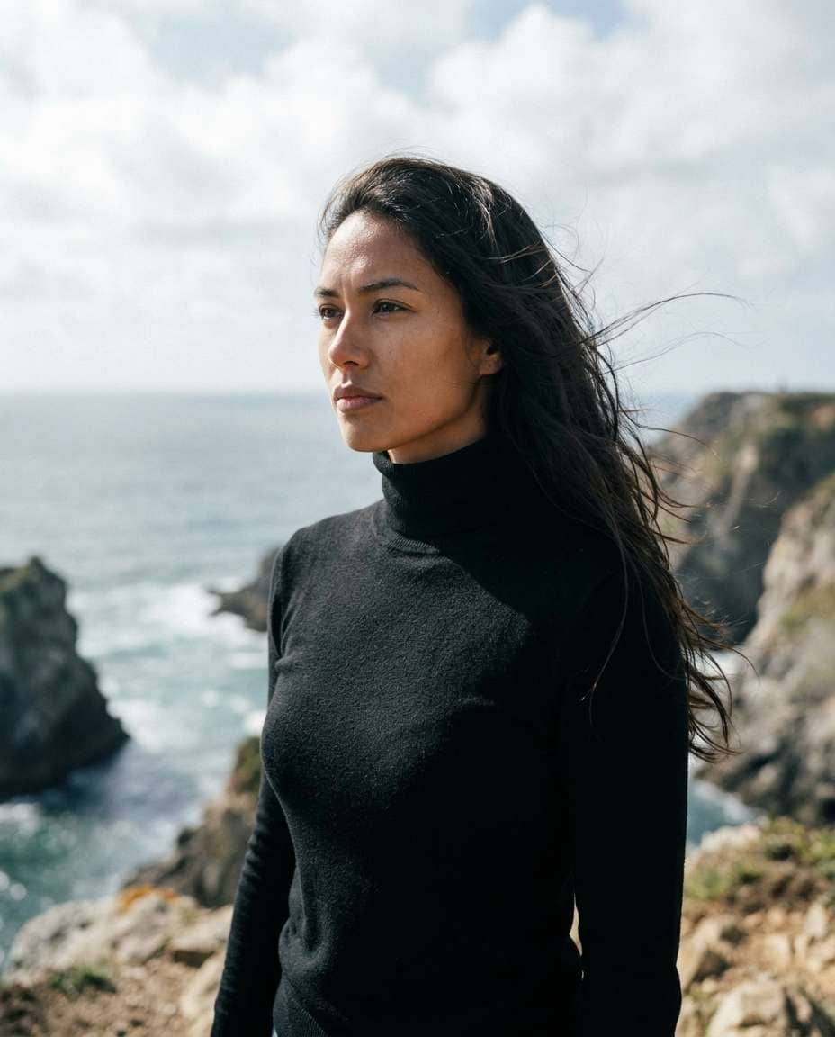 windy coastal cliff photo