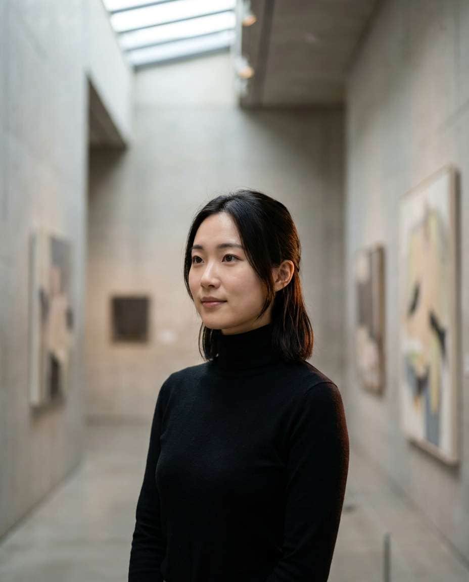 quiet museum portrait photo
