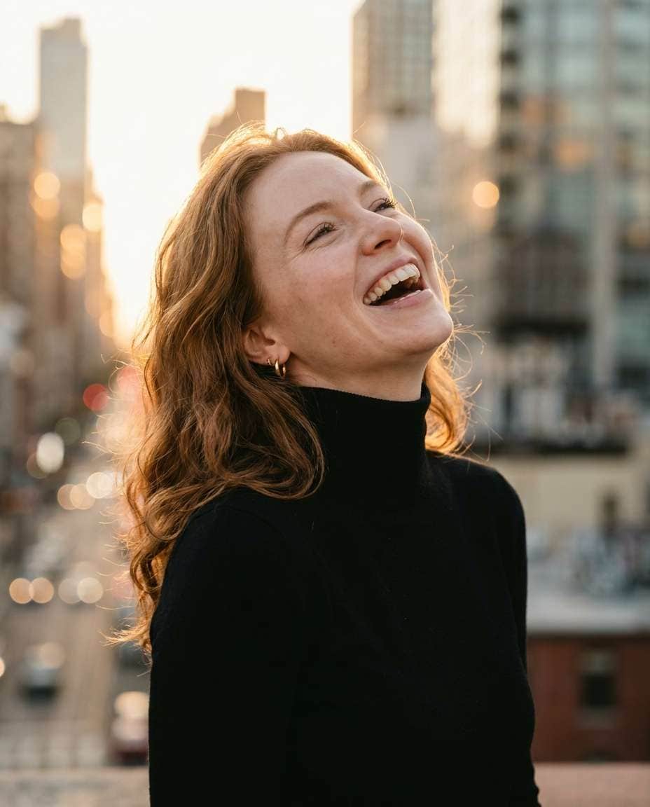 golden hour rooftop photo