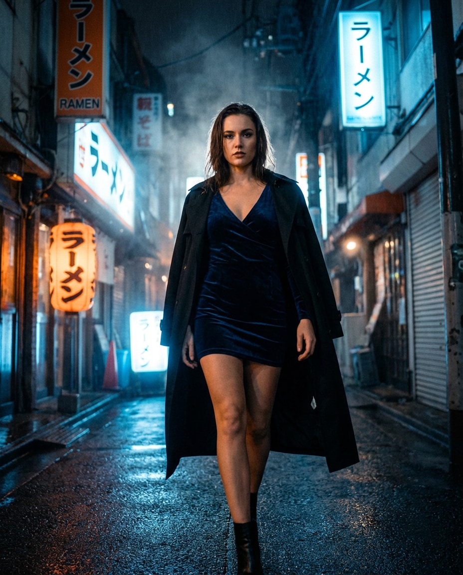 rainy night street photo