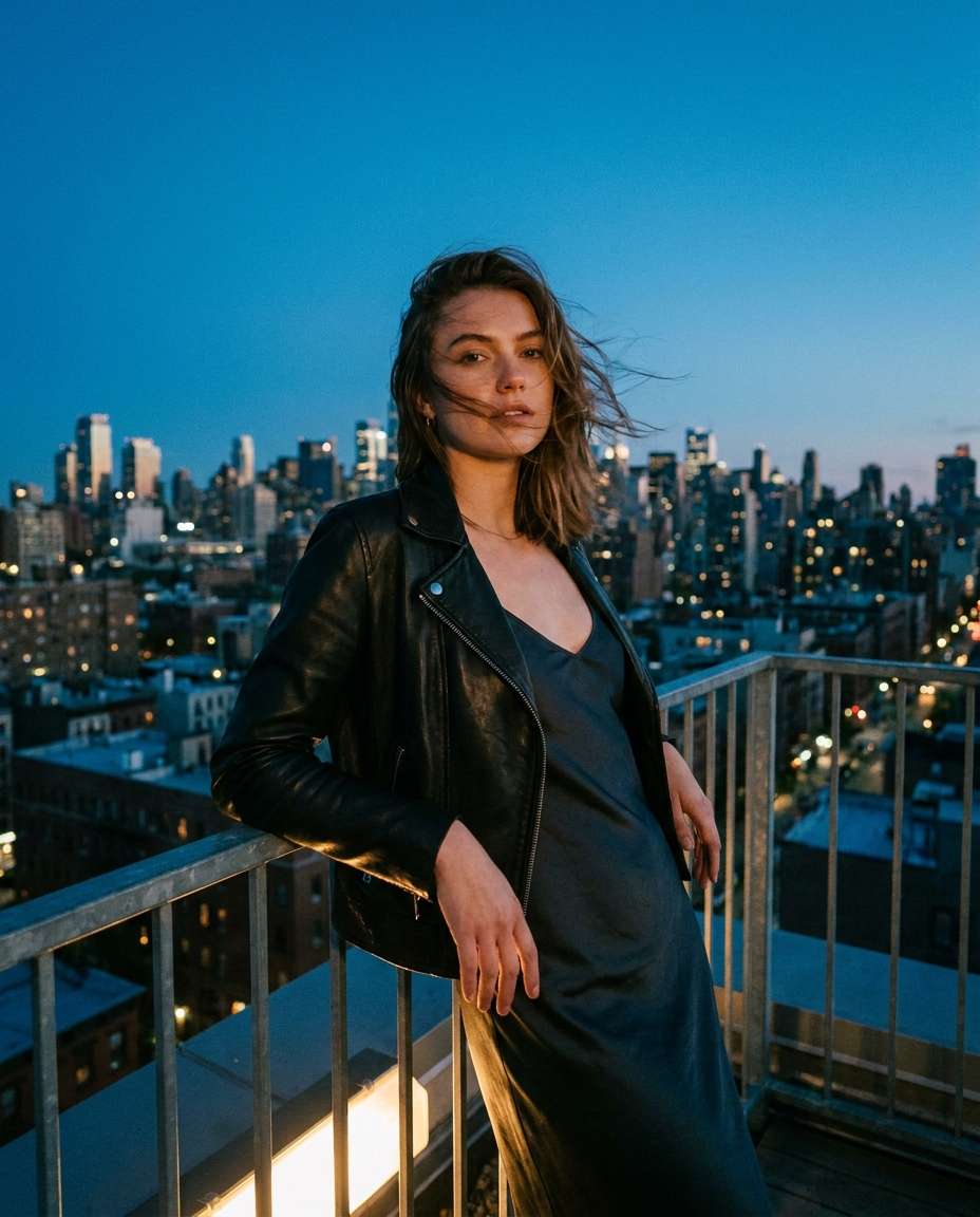 rooftop cobalt glow photo