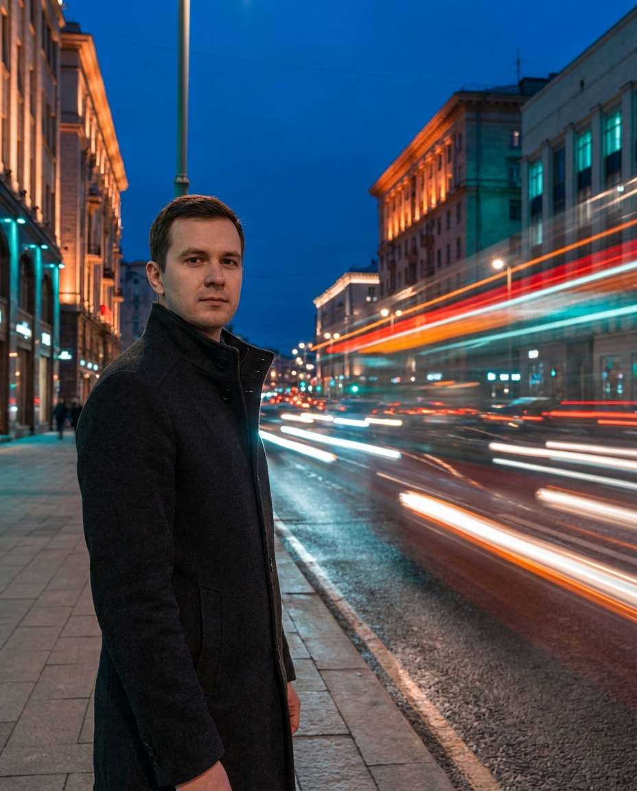 traffic trails portrait photo