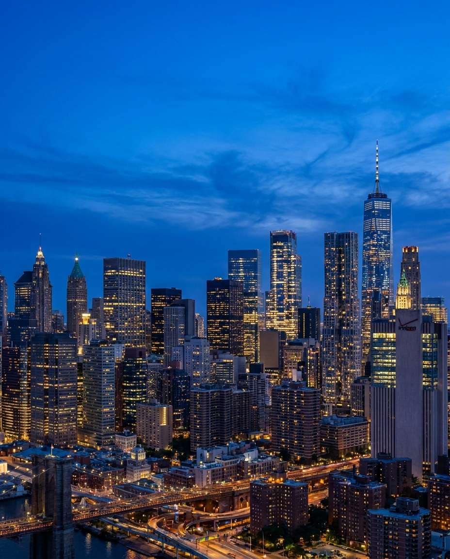 twilight skyline vista photo