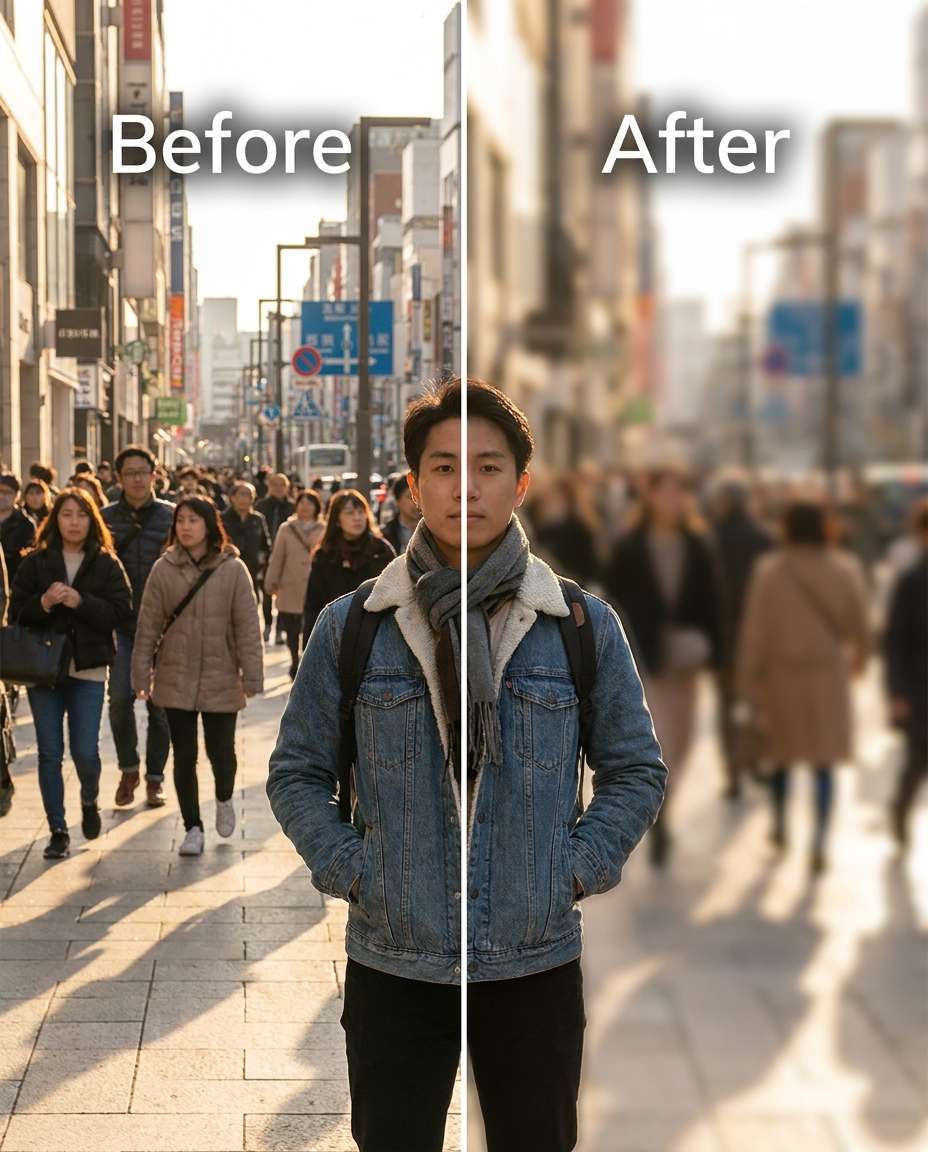 crowded street cleanup photo