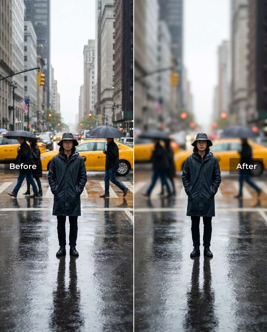 rainy street photo