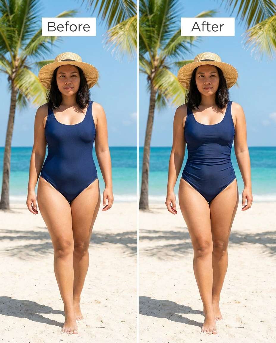 swimwear waist sculpt photo