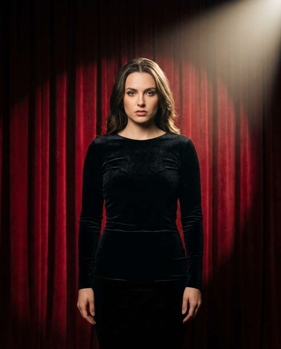 moody red curtain photo