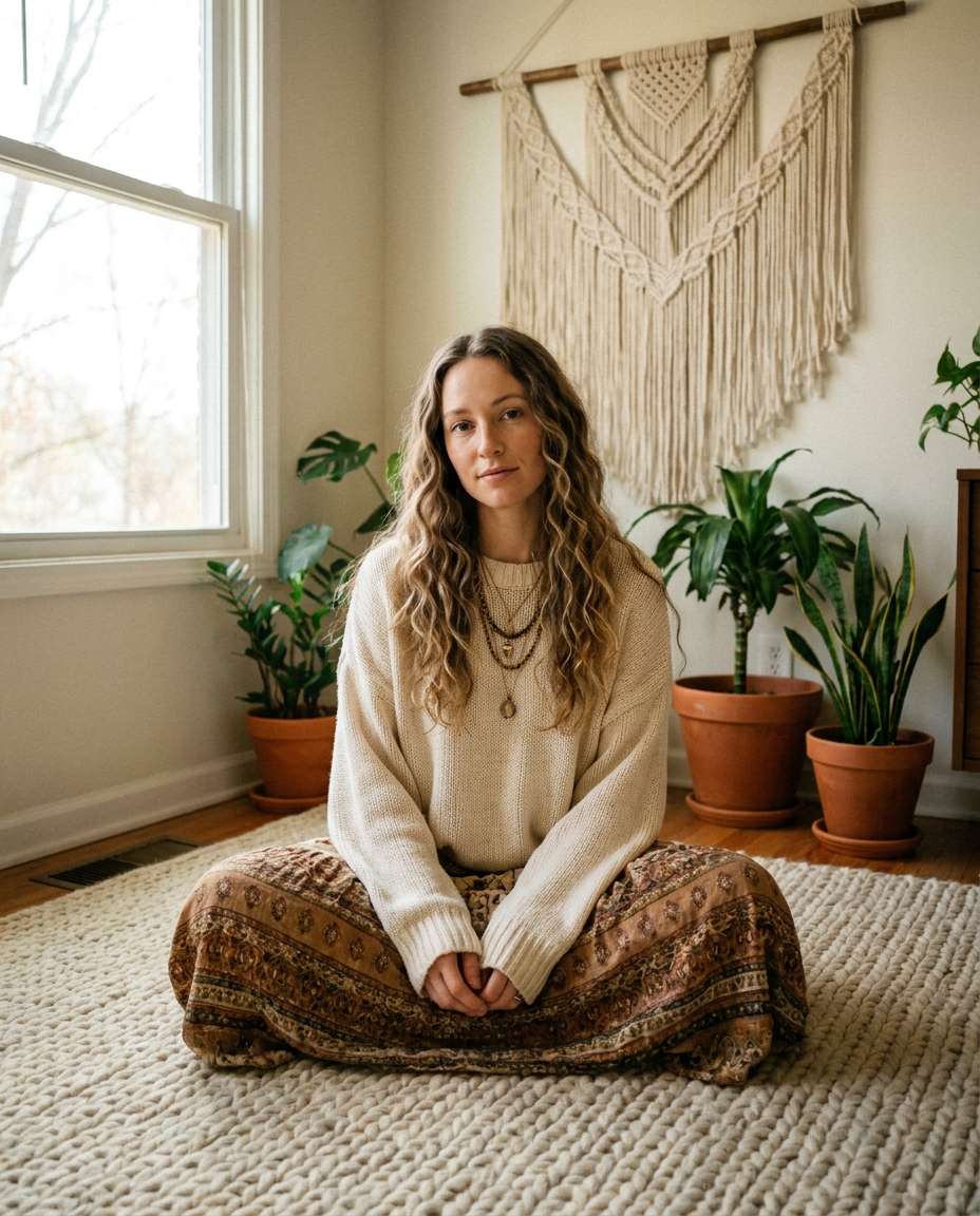 macrame wall indoors photo