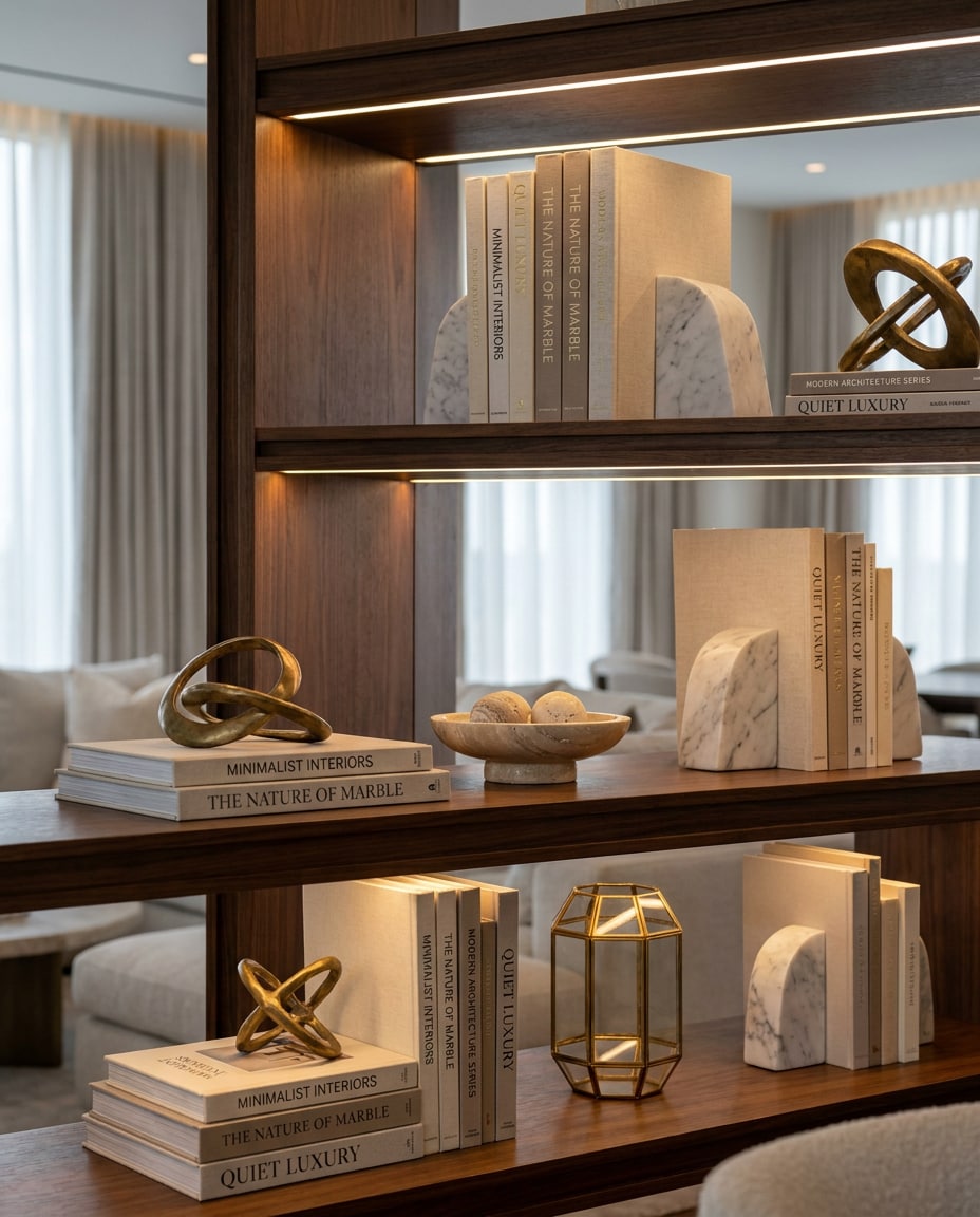 luxury neutral shelf photo
