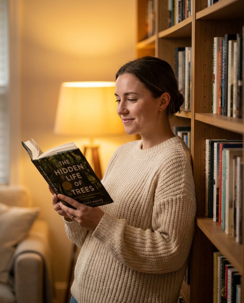 reader in front photo