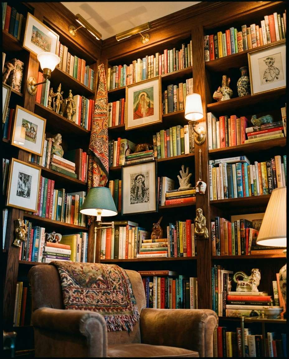maximalist gallery shelf photo