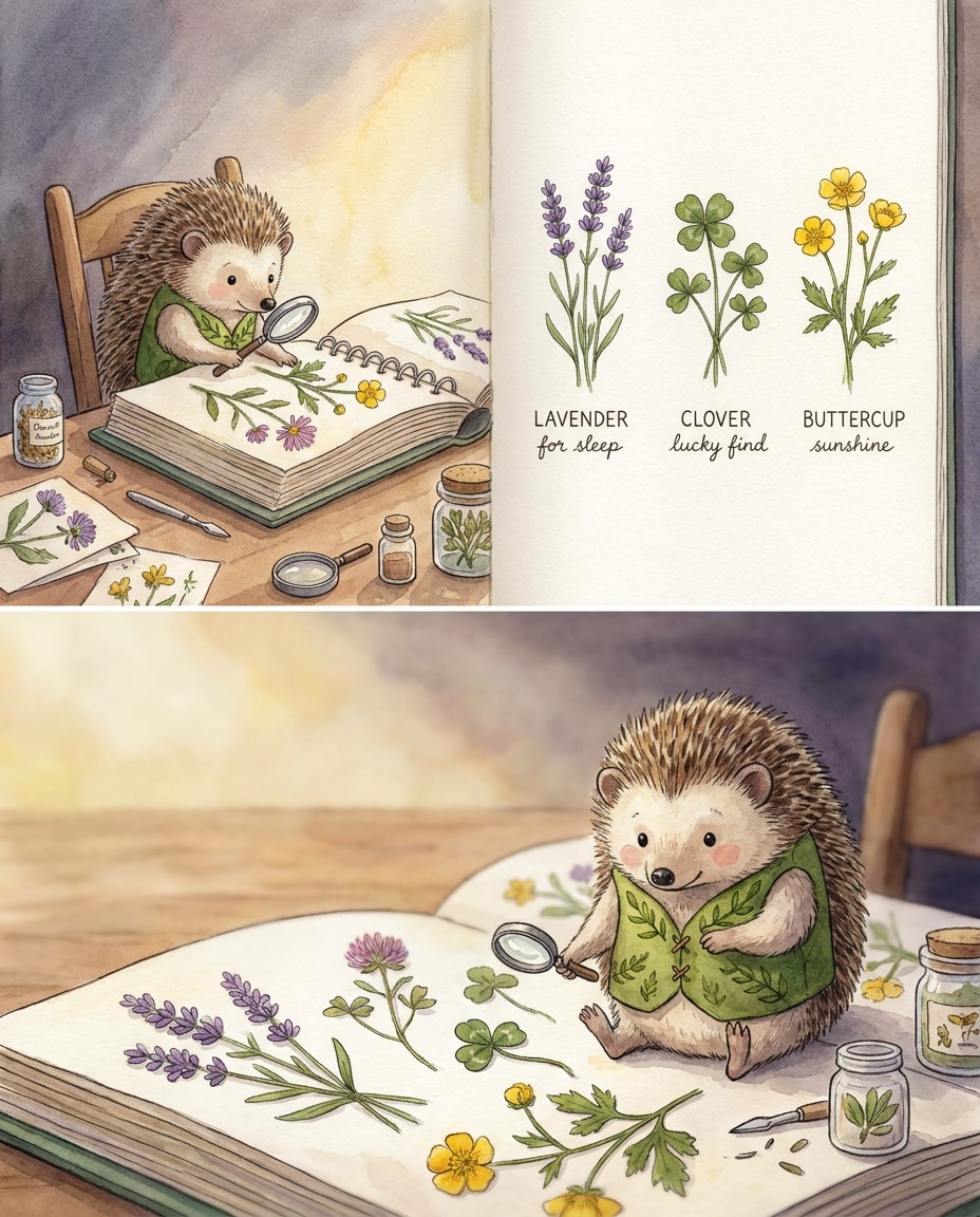 hedgehog herbarium page photo