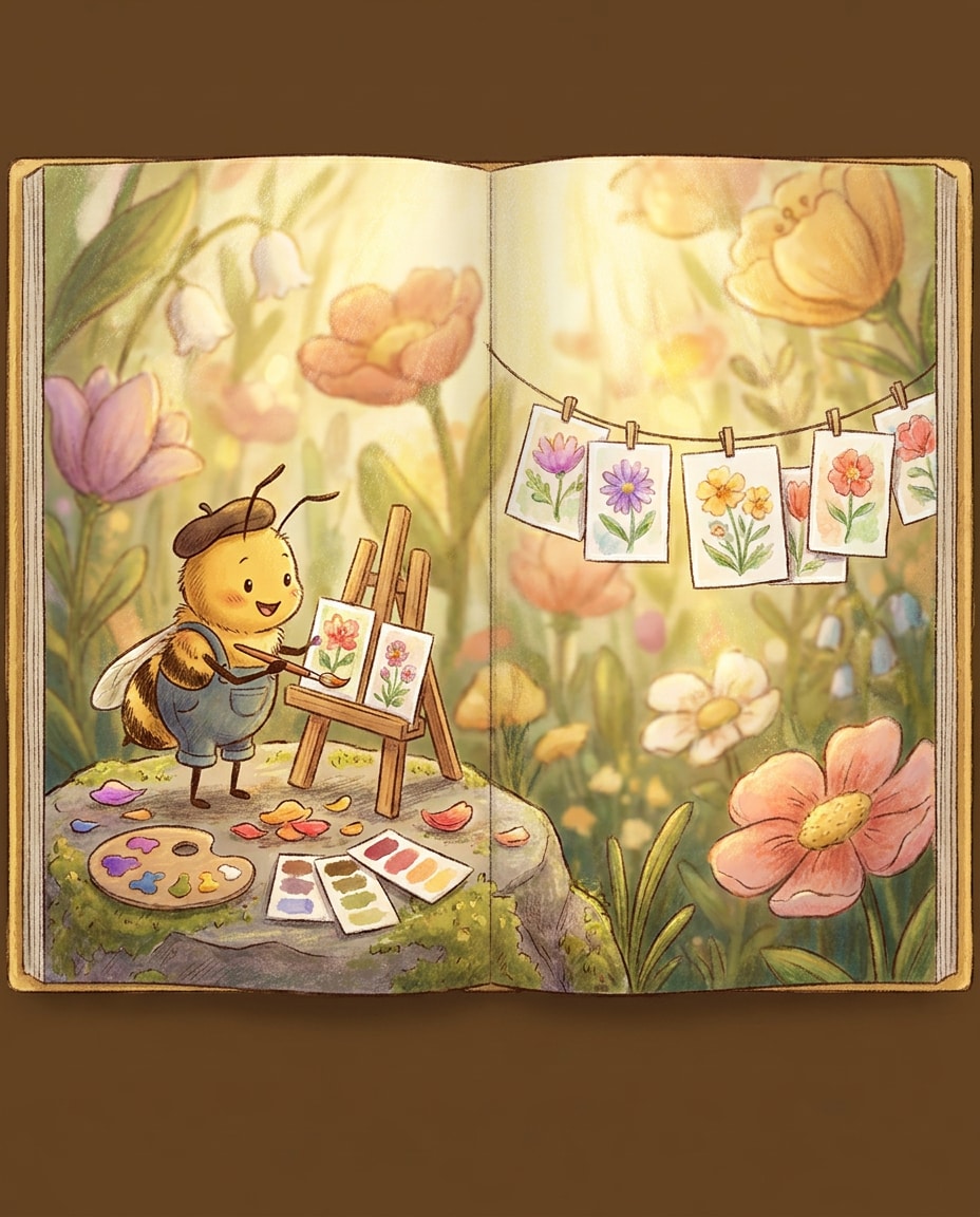bee blossom postcards photo