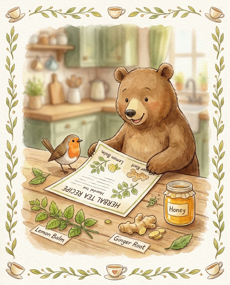 herbal tea recipe card photo