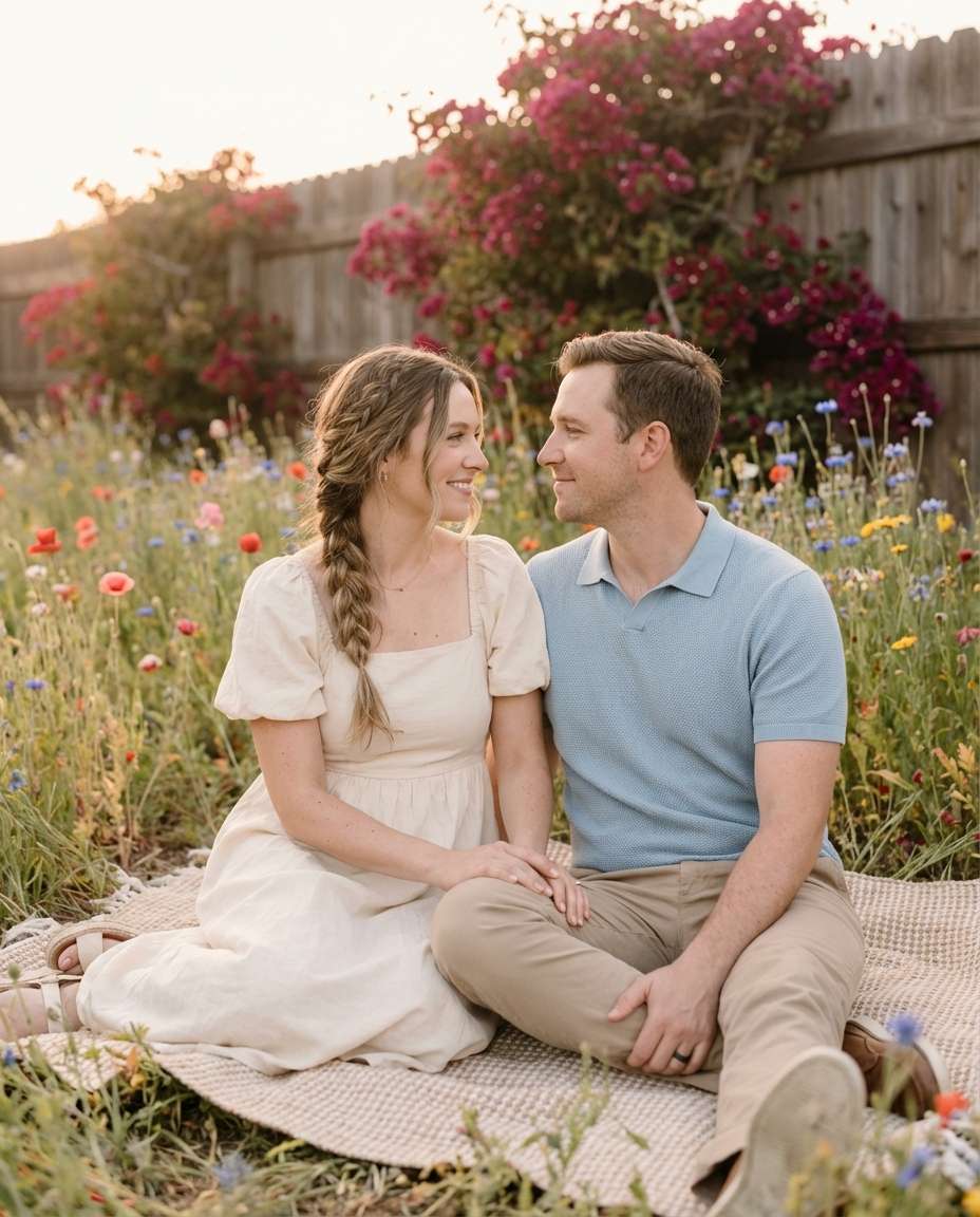 cottagecore garden picnic photo