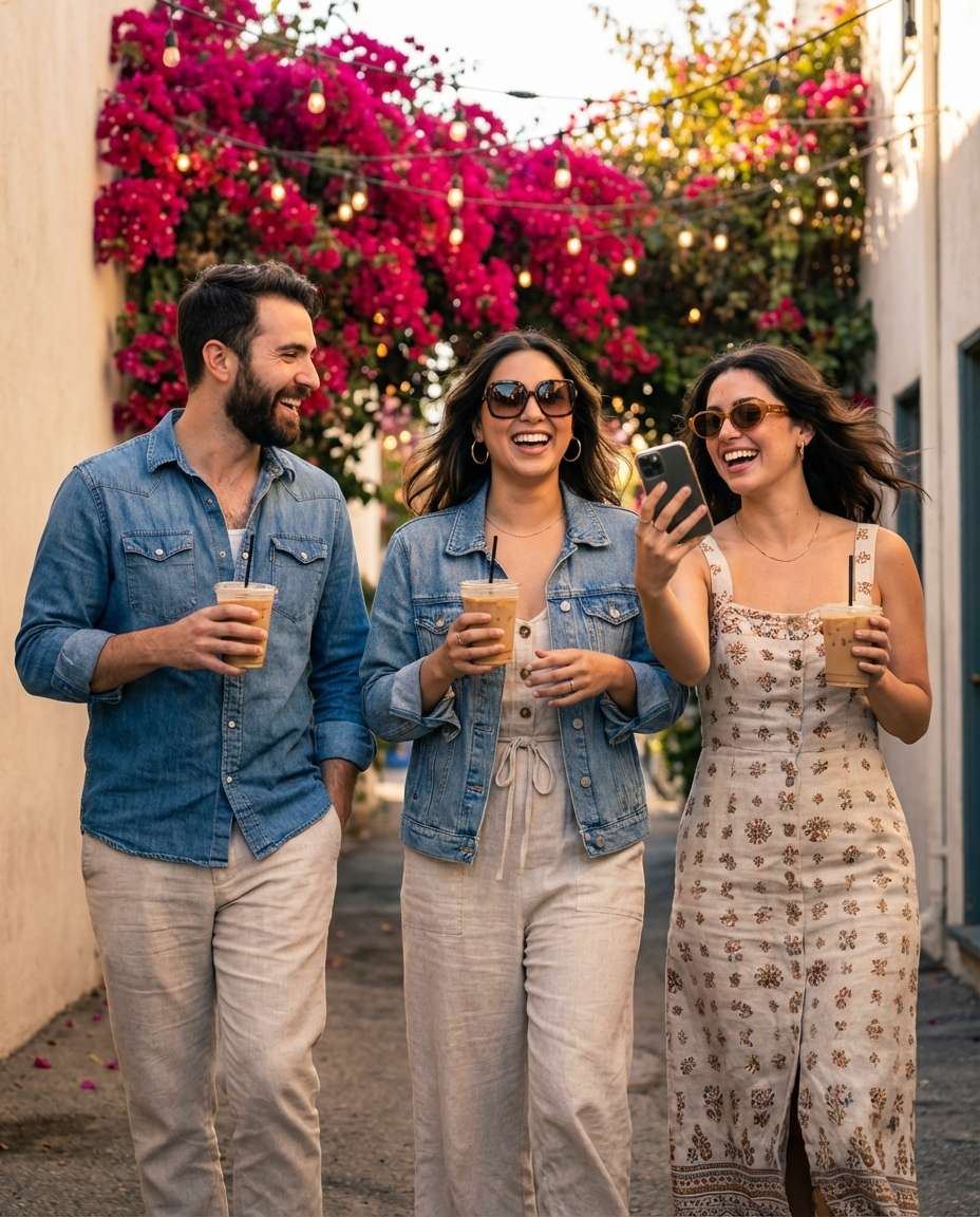 friends laughing lane photo