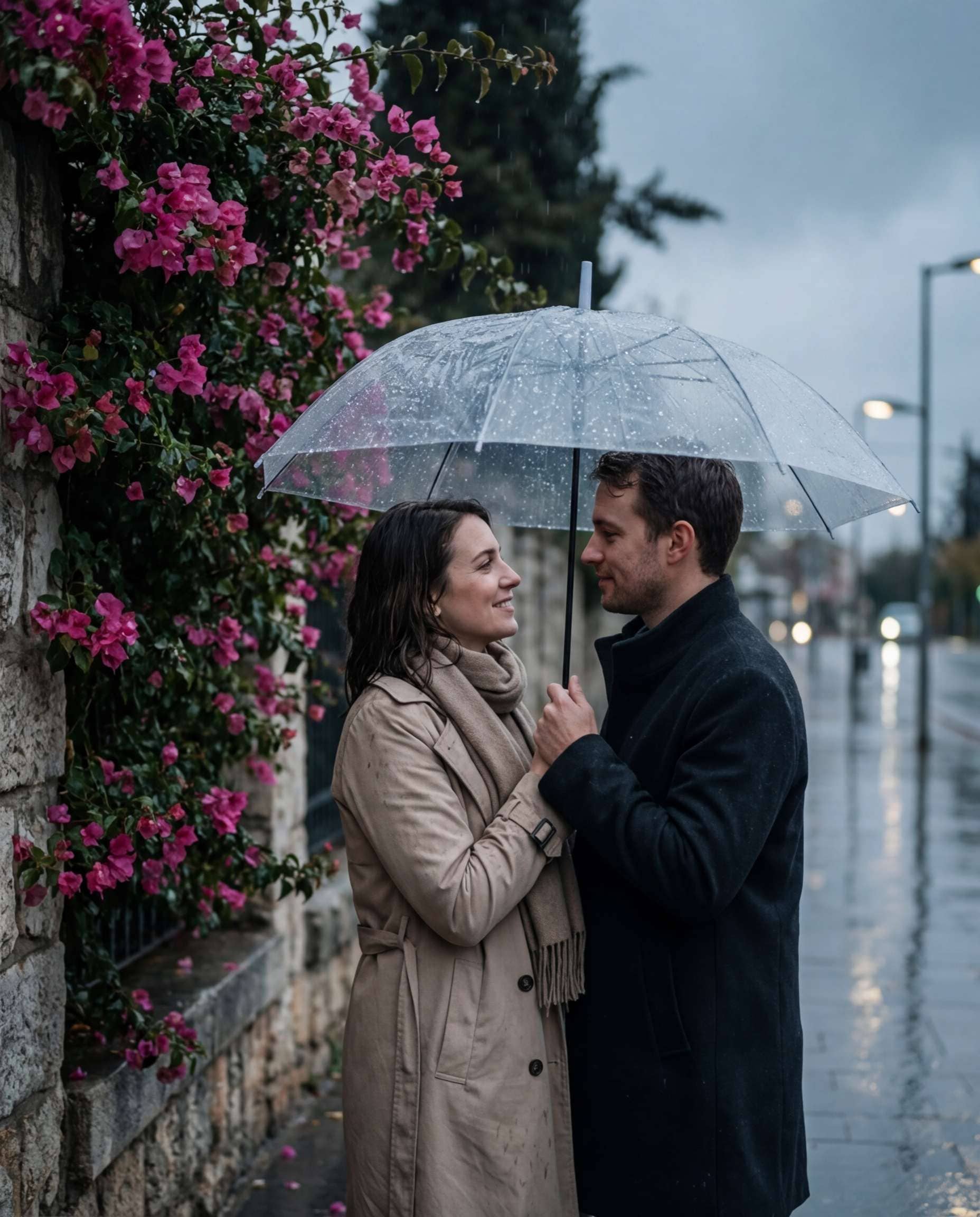 rainy umbrella romance photo
